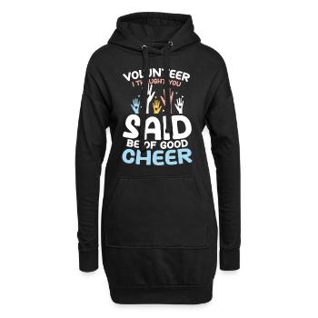 Volunteer I Thought You Said Be Of Good Cheer - Hoodie-Kleid - Schwarz - Vorne