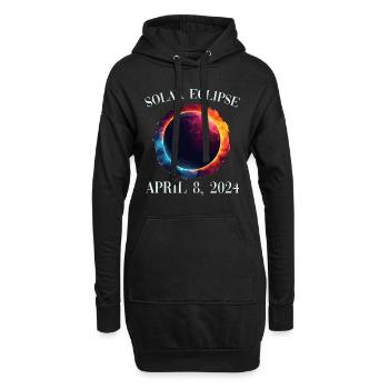 Sonnenfinsternis 8. April 2024 - Hoodie-Kleid - Schwarz - Vorne