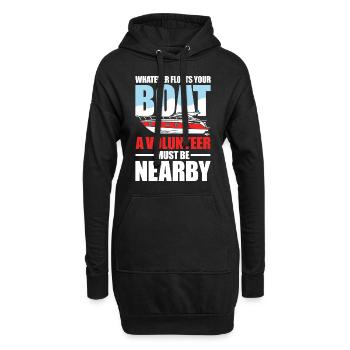 Floats Your Boat A Volunteer Must Be Nearby - Hoodie-Kleid - Schwarz - Vorne