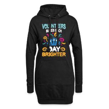 Volunteers Makes Each Day Brighter - Hoodie-Kleid - Schwarz - Vorne