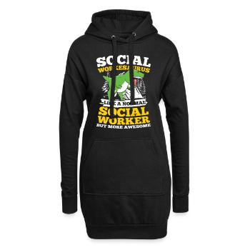 Social Workesaurus Like A Normal Worker - Hoodie-Kleid - Schwarz - Vorne