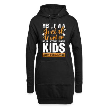 I'm A Social Worker für einen Sozialarbeiter - Hoodie-Kleid - Schwarz - Vorne