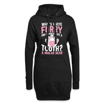 Furry and Shaped Like A Tooth A Molar Bear - Hoodie-Kleid - Schwarz - Vorne