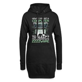 How Do You Get A Computer To Sleep You Download - Hoodie-Kleid - Schwarz - Vorne