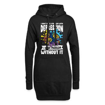 I don't have a problem with Depression - Hoodie-Kleid - Schwarz - Vorne