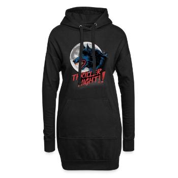 Thriller Nacht der Werwölfe und Mondscheinheulen - Hoodie-Kleid - Schwarz - Vorne