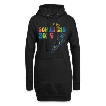 Schulanfang Einschulung Schulkind 2024 - Hoodie-Kleid - Schwarz - Vorne