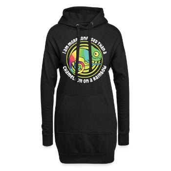 Ich Bin Verwirrter Als Ein Chamäleon - Hoodie-Kleid - Schwarz - Vorne