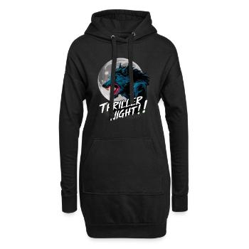 Thriller Nacht der Werwölfe und Mondscheinheulen - Hoodie-Kleid - Schwarz - Vorne