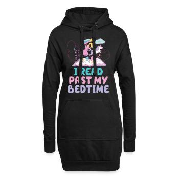 Ich Lese Nach Der Schlafenszeit Einhorn - Hoodie-Kleid - Schwarz - Vorne