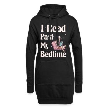 Ich Lese Nach Der Schlafenszeit Skelett - Hoodie-Kleid - Schwarz - Vorne