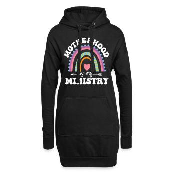 La maternité est mon ministère - Sweat-shirt à capuche long Femme - noir - Devant