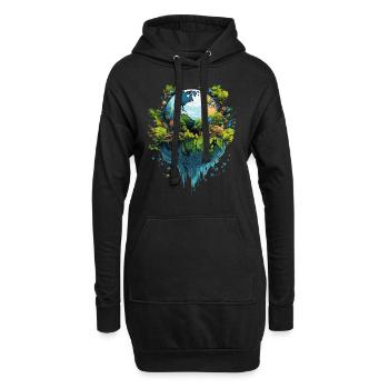 Respektier Muttererde Unseren Planeten Natur - Hoodie-Kleid - Schwarz - Vorne