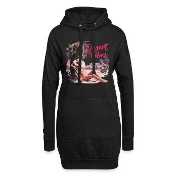 Sonnenuntergang Desert Vibes Urlaub Abenteuer - Hoodie-Kleid - Schwarz - Vorne