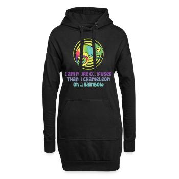 Ich Bin Verwirrter Als Ein Chamäleon - Hoodie-Kleid - Schwarz - Vorne
