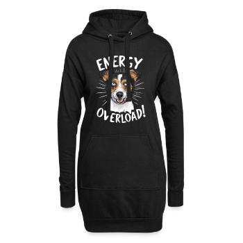 Foxterrier Hund High Energy - Hoodie-Kleid - Schwarz - Vorne