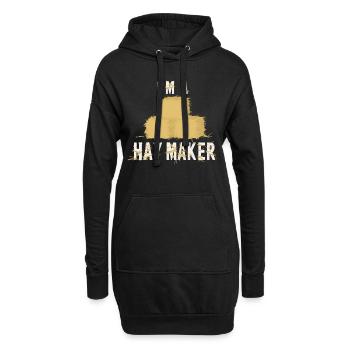 Lustiger Heumacher Bauernhof Lebensstil Heu - Hoodie-Kleid - Schwarz - Vorne