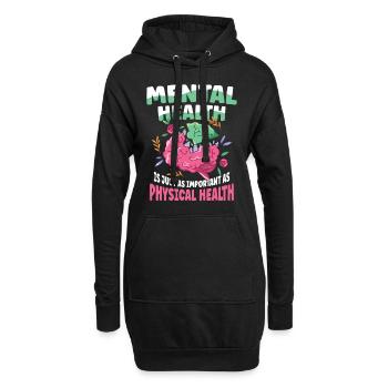 Mental Health Important as Physical Health - Hoodie-Kleid - Schwarz - Vorne