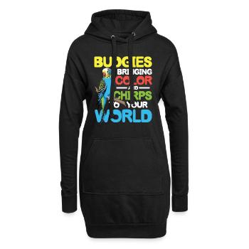 Budgies Bringing Color and Chirps To Your World - Hoodie-Kleid - Schwarz - Vorne