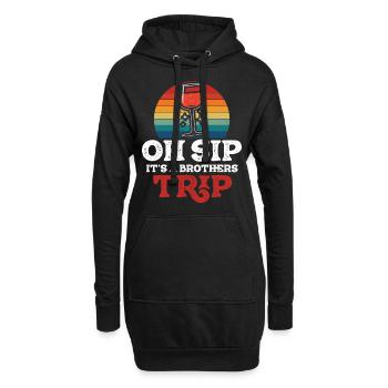 Geschwister Oh Sip Its A Brothers Trip - Sweat-shirt à capuche long Femme - noir - Devant