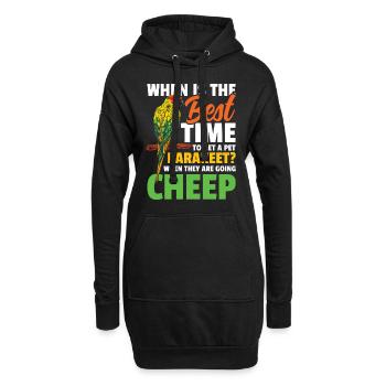 When Is The Best Time To Get A Pet Parakeet - Hoodie-Kleid - Schwarz - Vorne