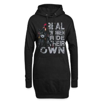 Real Women Ride Their Own für eine - Hoodie-Kleid - Schwarz - Vorne