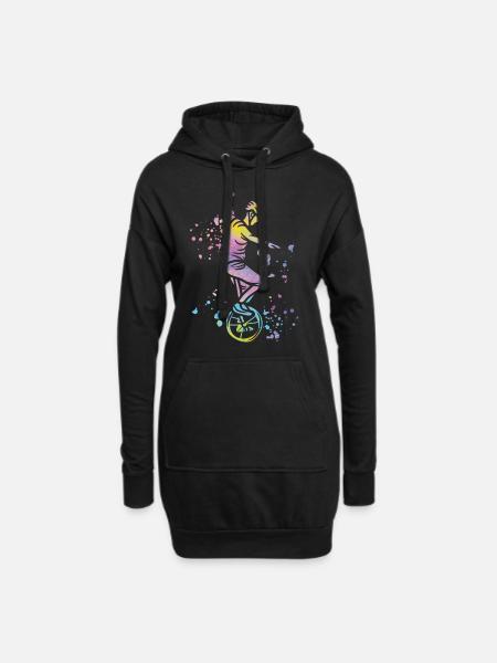 Einradfahrer Einradfahren Einrad - Hoodie-Kleid - Schwarz