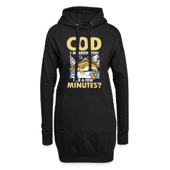 Cod I Borrow You For a Few Minutes - Hoodie-Kleid - Schwarz - Vorne