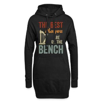 Les meilleurs joueurs s’assoient sur le banc de la harpe - Sweat-shirt à capuche long Femme - noir - Devant