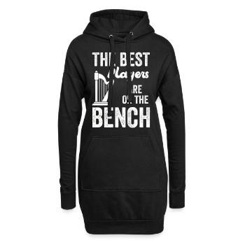 Les meilleurs joueurs s’assoient sur le banc de la harpe - Sweat-shirt à capuche long Femme - noir - Devant