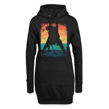 Eishockeyspieler Vintage Eishockey - Hoodie-Kleid - Schwarz - Vorne