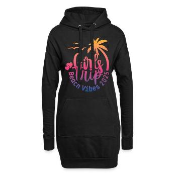 Weekend Girls Trip Beach Vibes 2025 - Hoodie-Kleid - Schwarz - Vorne