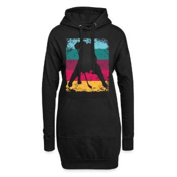 Eishockeyspieler Vintage Eishockey - Hoodie-Kleid - Schwarz - Vorne