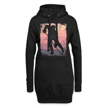 Eishockeyspieler Vintage Eishockey - Hoodie-Kleid - Schwarz - Vorne