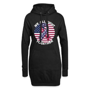 Gegen Krebs Patriotische Amerikanische Flagge - Hoodie-Kleid - Schwarz - Vorne