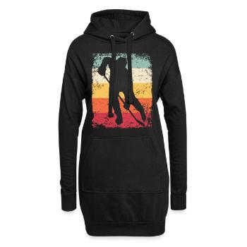 Eishockeyspieler Vintage Eishockey - Hoodie-Kleid - Schwarz - Vorne