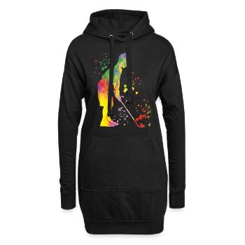 Golfer Colorsplash Kinder Miniaturgolf - Hoodie-Kleid - Schwarz - Vorne
