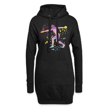Diskuswerfer Colorsplash Diskuswurf - Hoodie-Kleid - Schwarz - Vorne