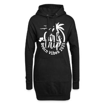 Weekend Girls Trip Beach Vibes 2025 - Hoodie-Kleid - Schwarz - Vorne