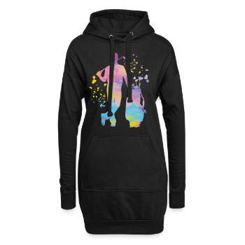 Golfer Colorsplash Kinder Miniaturgolf - Hoodie-Kleid - Schwarz - Vorne