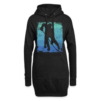 Eishockeyspieler Vintage Eishockey - Hoodie-Kleid - Schwarz - Vorne