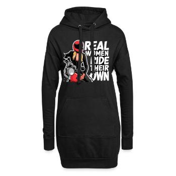Real Women Ride Their Own für eine - Hoodie-Kleid - Schwarz - Vorne