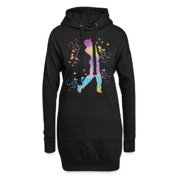 Golfer Colorsplash Kinder Miniaturgolf - Hoodie-Kleid - Schwarz - Vorne
