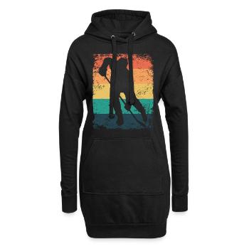 Eishockeyspieler Vintage Eishockey - Hoodie-Kleid - Schwarz - Vorne