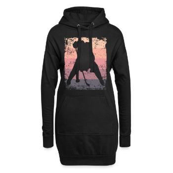 Eishockeyspieler Vintage Eishockey - Hoodie-Kleid - Schwarz - Vorne
