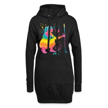 Golfer Colorsplash Kinder Miniaturgolf - Hoodie-Kleid - Schwarz - Vorne