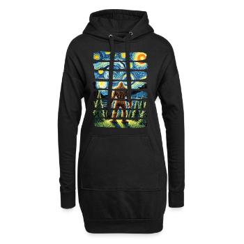 Bigfoot Sternennacht Wald Van Gogh - Hoodie-Kleid - Schwarz - Vorne