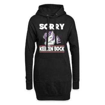 Sorry Keinen Bock Einhorn - Hoodie-Kleid - Schwarz - Vorne