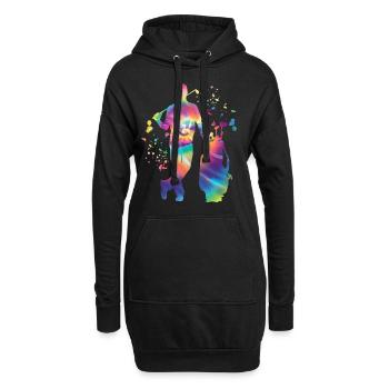 Golfer Colorsplash Kinder Miniaturgolf - Hoodie-Kleid - Schwarz - Vorne