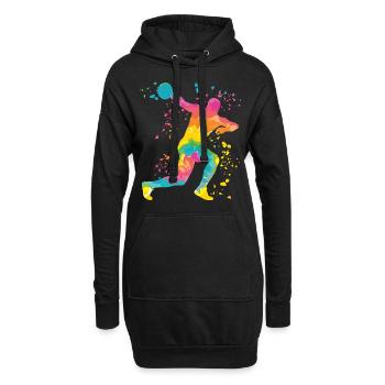 Diskuswerfer Colorsplash Diskuswurf - Hoodie-Kleid - Schwarz - Vorne